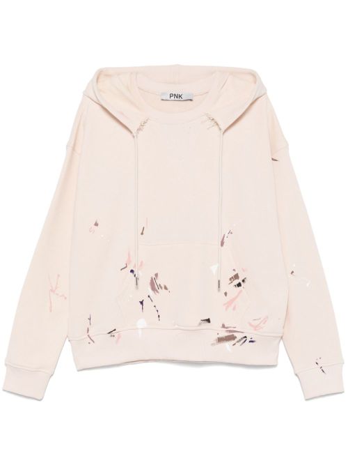 Paint-splatter hoodie - Neutrals