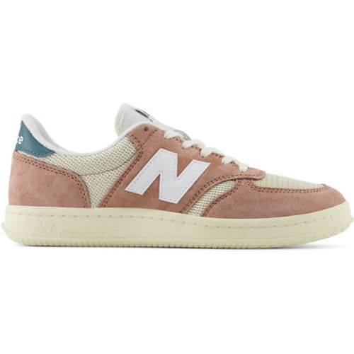New Balance Unisex T500 in Brown/Beige/Green/White Suede/Mesh, size 4