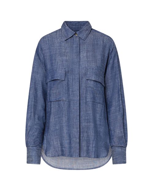 Blue Relaxed Solid Shirt