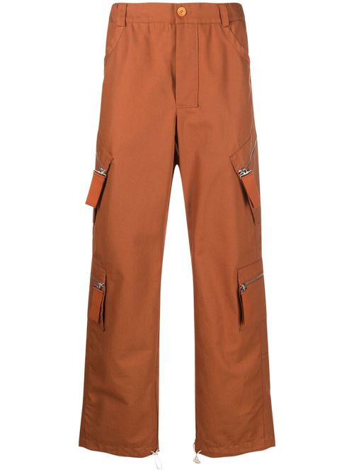 Straight-leg cargo trousers - Brown