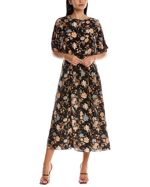 Les Reveries V-Back Silk Maxi Dress