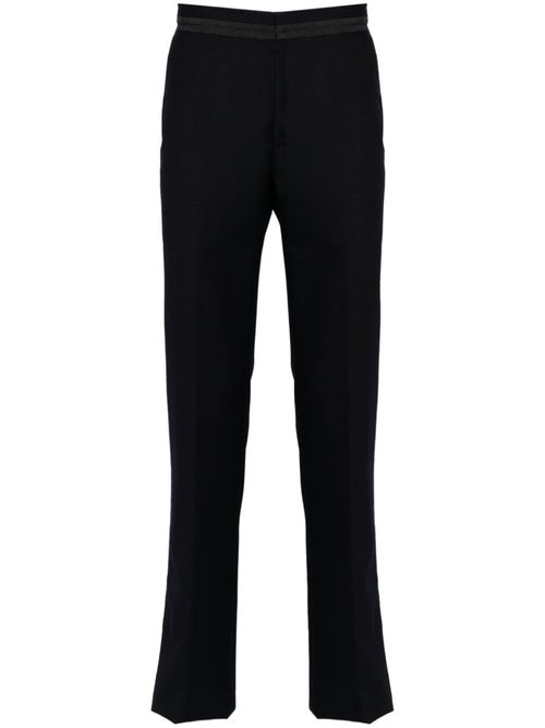 Wool straight-leg tailored trousers - Blue