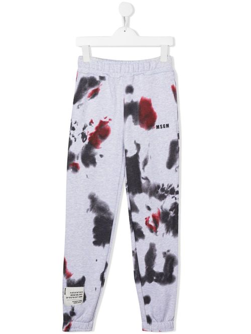 Paint-splatter detail track pants - Grey