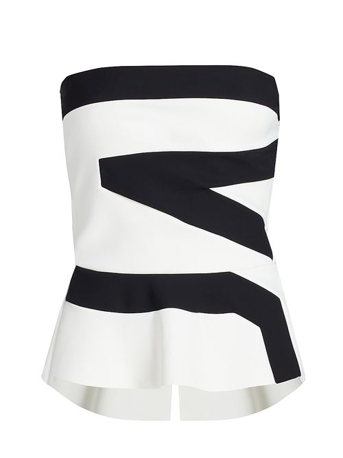 Women's Gabry Striped Strapless Top - Bianco Nero