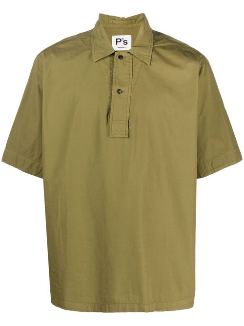 Short-sleeve cotton shirt - Green
