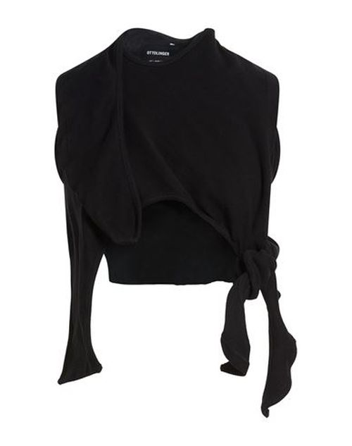 Woman Top Black Size L Organic cotton, Elastane