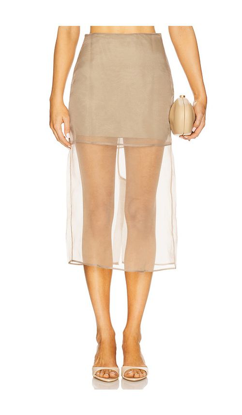 L'Academie Blaire Midi Skirt in Taupe. - L also in