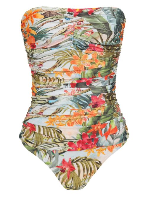 Floral-print swimsuit - Green