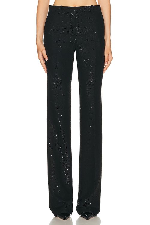 TOM FORD Sequined Tailored Straight Pant in Black - Black. 34 also in