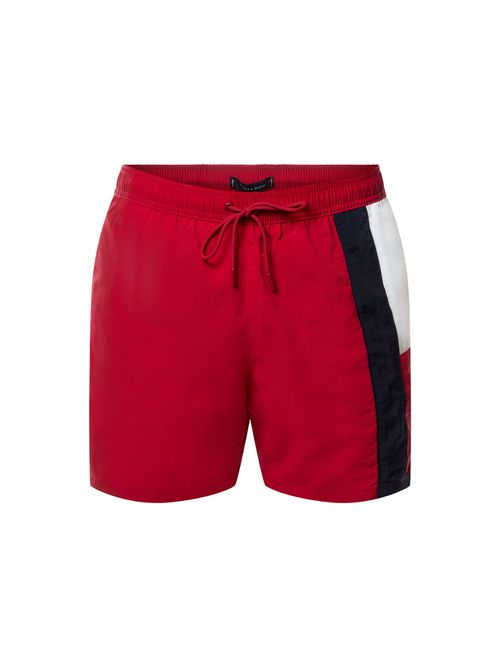 Mens Sf Medium Drawstring Swim Bottoms in Medium Red