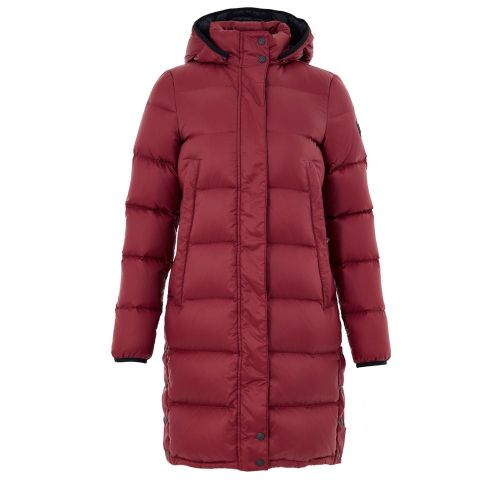 Quilted Nylon-Cotton Down Jacket — Red