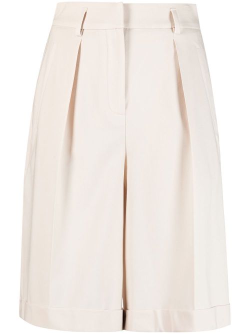 Pleat-detail knee-length shorts - Neutrals