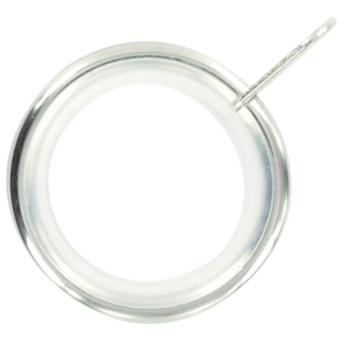 Fixed Eye Silent Curtain Pole Rings, Nickel Metal, Inner Dimension To Fit Poles up to Diameter 6 Pack