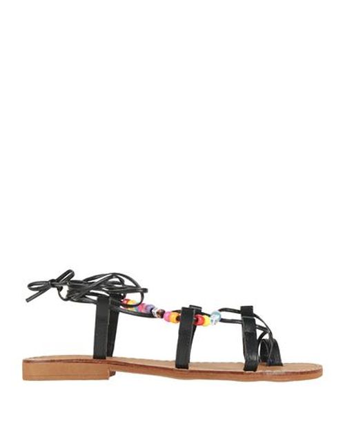 Ovyé Woman Thong sandal Black Size 6 Textile fibers