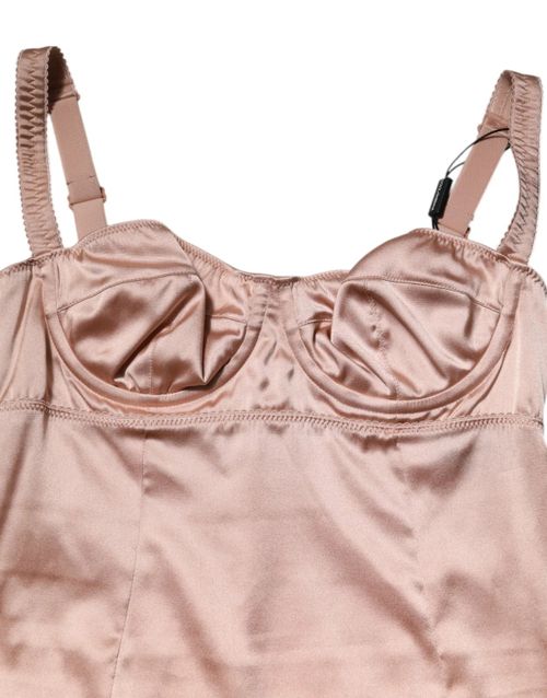 Silk Satin Bustier Dress — Pink