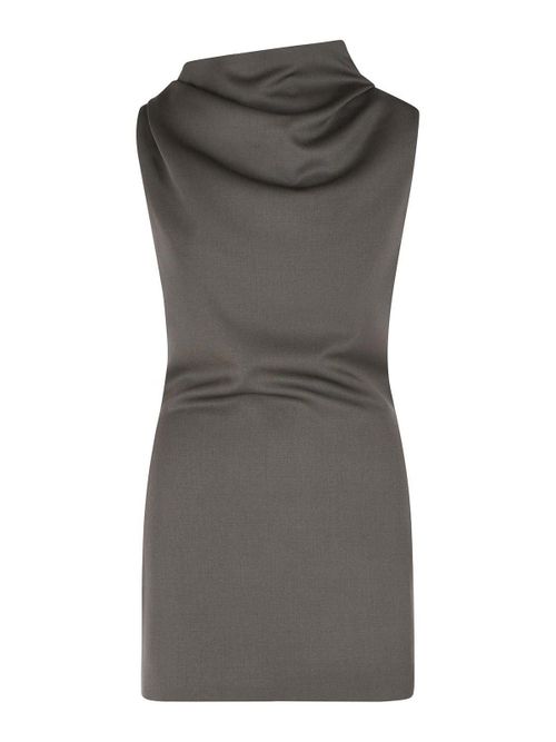 Astor' mini dress in brown virgin wool