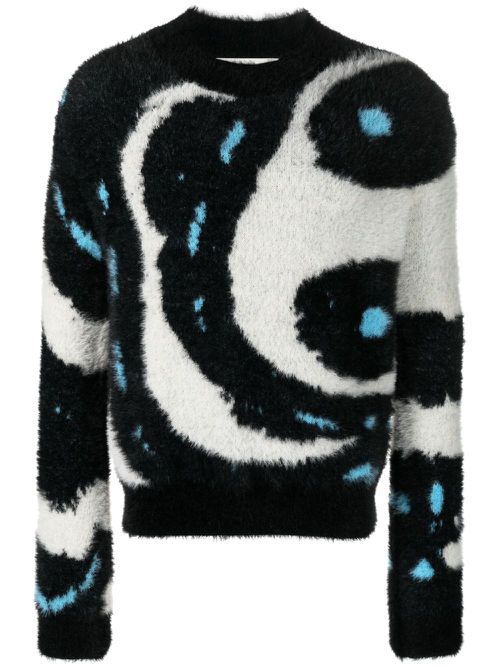 Brushed-finish knitted jumper - Black