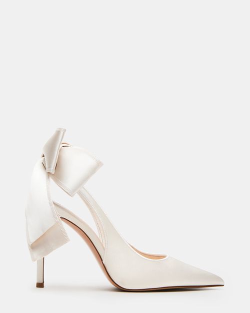 Steve Madden Women's Teacup Pointed Toe Heels - Ivory Satin