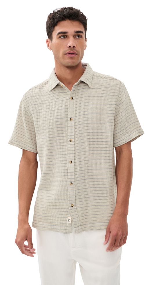 Oasis Textured Shirt Beachwood Stripe
