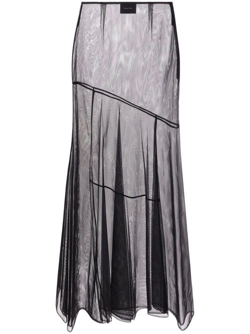Sheer tulle midi skirt - Black