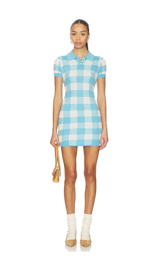 Guest In Residence Gingham Polo Dress in Blue. - L also in M