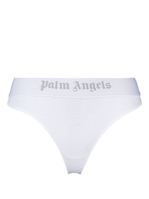 Logo-waistband thong - White
