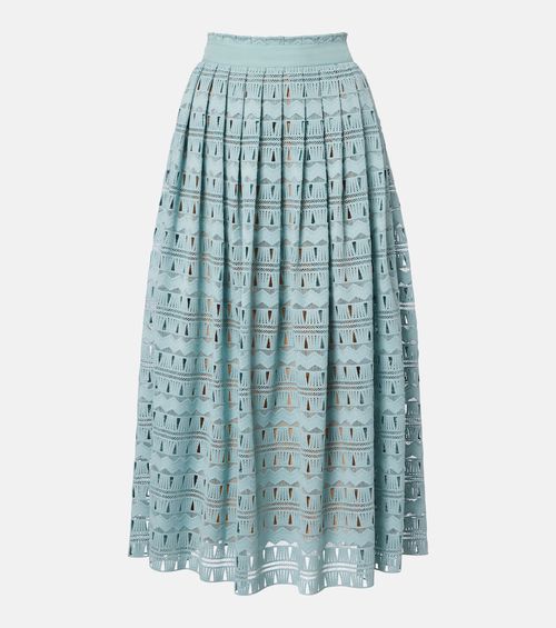 Knitted silk-blend maxi skirt