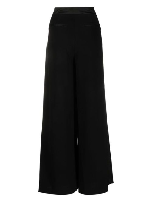 High-waisted wid-leg trousers - Black