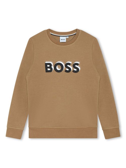 Logo-print cotton-blend sweatshirt - Neutrals