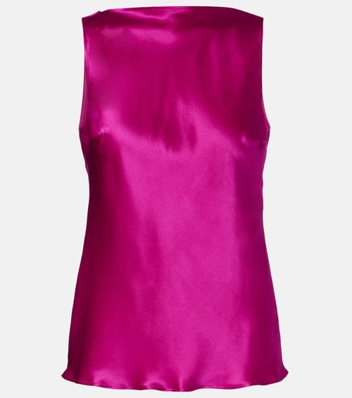 Open-back silk-blend satin top