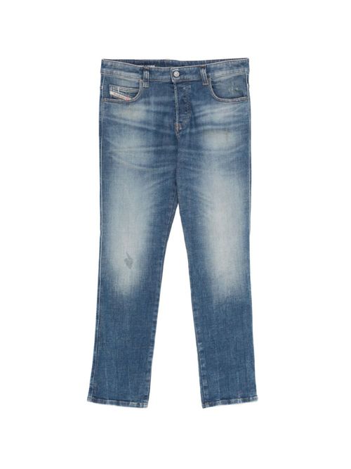 Blue Straight Mid Rise Jeans
