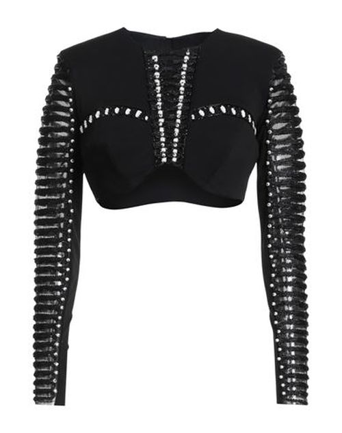 Woman Top Black Size 4 Viscose, Elastane