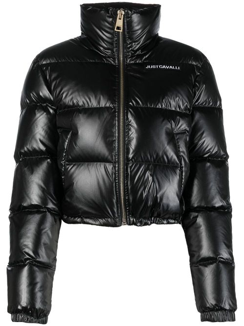 Down funnel-neck jacket - Black