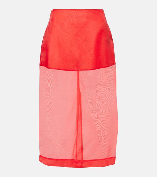 Peri sheer silk-blend midi skirt