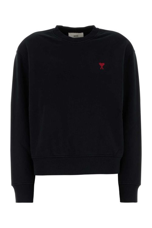 Organic Cotton with Logo Embroidery Sweatshirt — Black