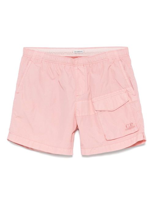 C.P. Company logo-embroidered swim shorts - Pink