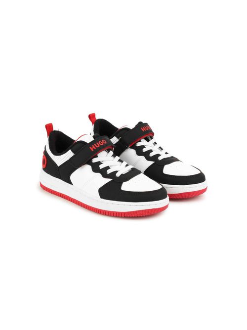 Logo-patch lace-up sneakers - White