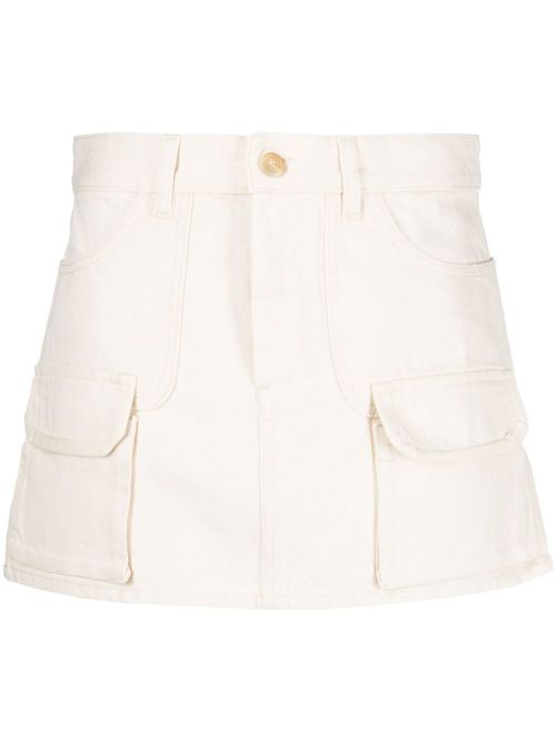 Flap pocket-detail miniskirt - Neutrals