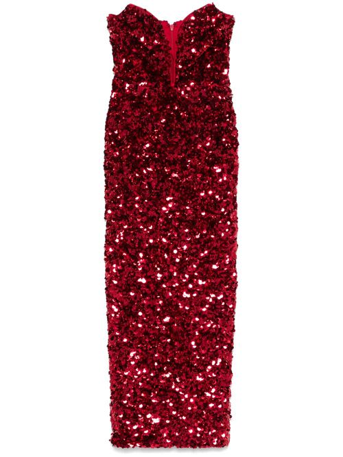 3D-sequin maxi dress - Red