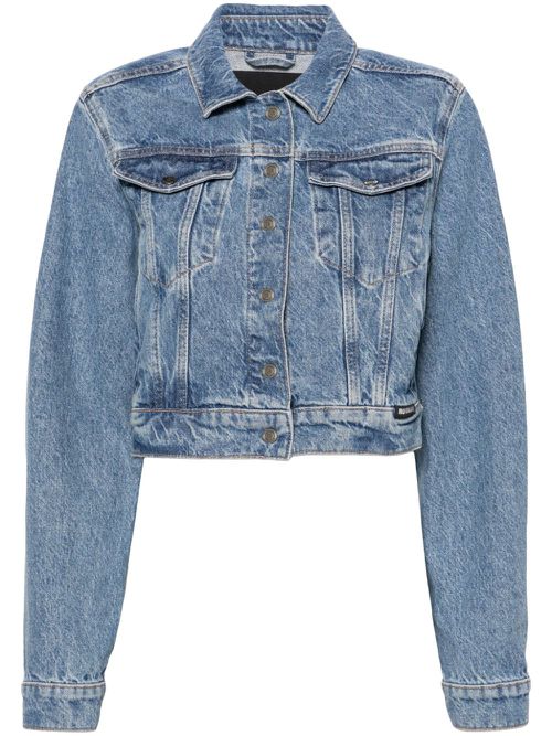 Logo-patch denim jacket - Blue