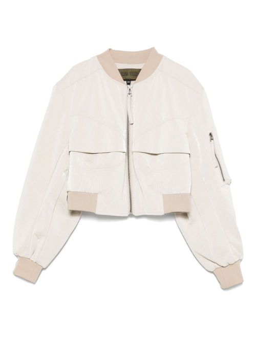 Elena Velez bustier bomber jacket - Neutrals