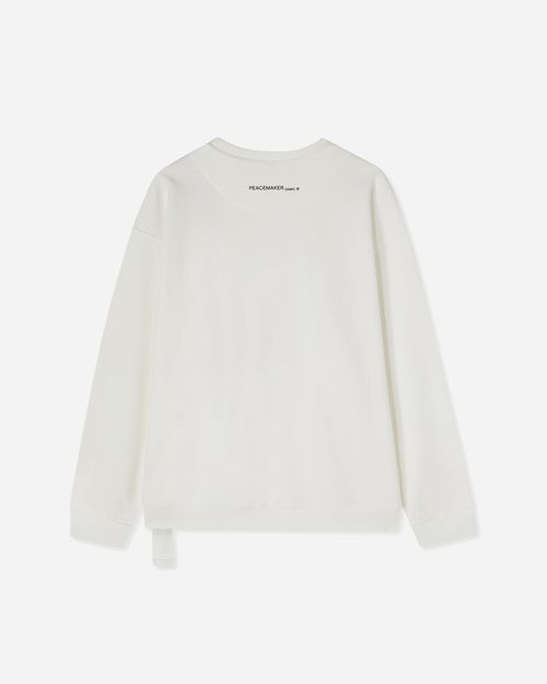 Men s Bird Loose Fit Crewneck Sweatshirt Snow White