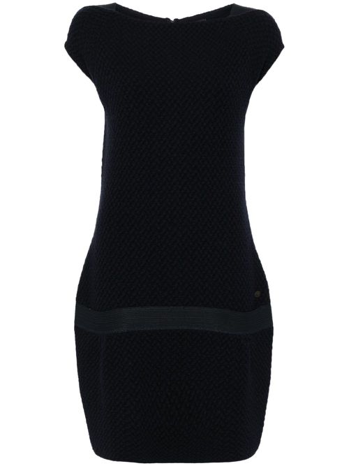 2012 dropped waist textured sleeveless dress - Blue