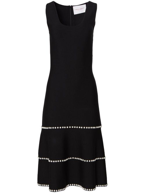Scoop-neck midi dress - Black