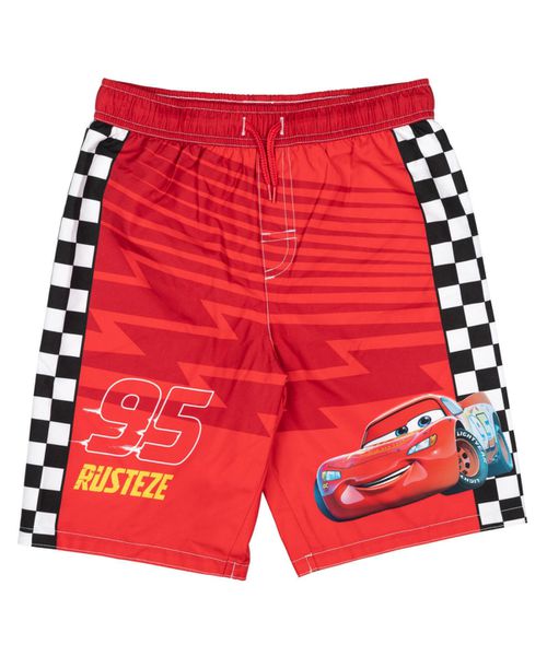 Toddler Boys Pixar Lightning McQueen Swim Trunks Bathing Suit - Red