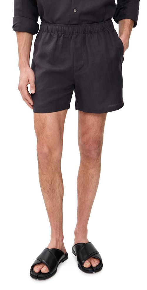 Linen Shorts 4.75 Granite