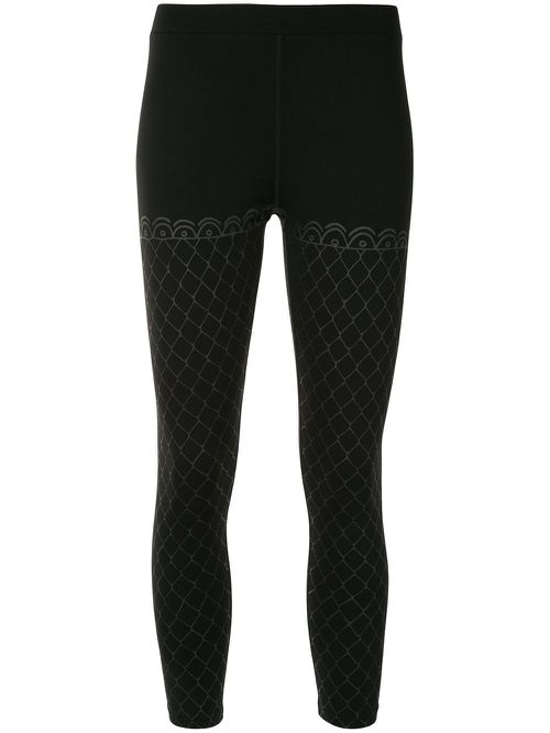 Geometric print leggings - Black