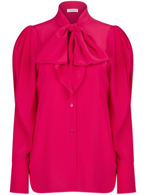 Nina Ricci tie-neck silk blouse - Rosa