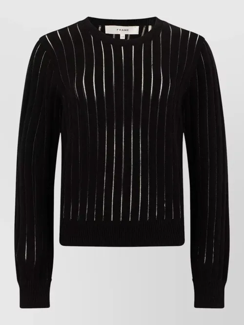 Frame - knit sweater crew neck vertical stripe