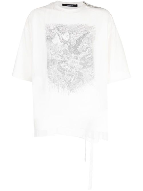 Ghost Inferno tulle-overlay T-shirt - White